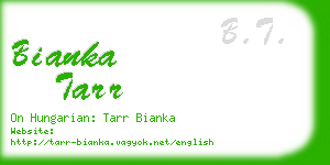 bianka tarr business card